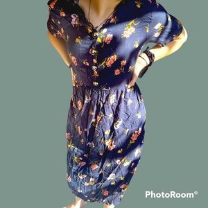 Vintage 90s cottagecore floral dress